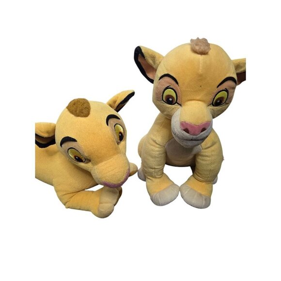 Vintage Disney Hasbro 2002 The Lion King Simba Plush 20" Set of 2 large - Picture 1 of 16